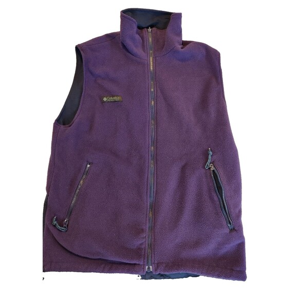 Columbia Reversible Full Zip Fleece Vest Size Small Blue/Purple Color - Picture 2 of 5